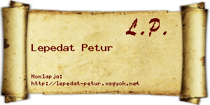 Lepedat Petur névjegykártya